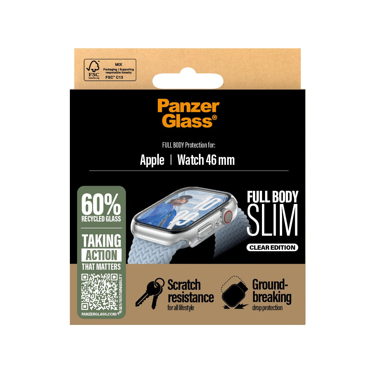 PanzerGlass® Case Squad Full Body Slim Transparent Apple Watch Series 11 | 10 | 46mm